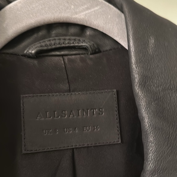 AllSaints cargo leather distress jacket US 4 UK 8 - Picture 3 of 4